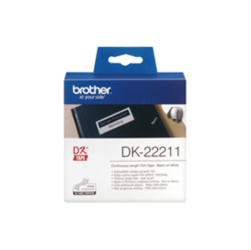 BROTHER DK-22211 NASTRO ADESIVO 29MMx15.24MT ADESIVO COLORE BIANCO STAMPA NERO